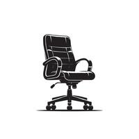 Office chair silhouette. Desk chair logo, chair illustration on white background vector