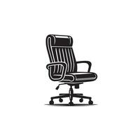 Office chair silhouette. Desk chair logo, chair illustration on white background vector