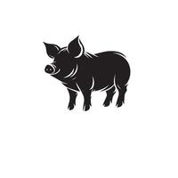 Pig silhouette design on white background. Pig logo, pig illustration vector