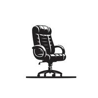 Office chair silhouette. Desk chair logo, chair illustration on white background vector