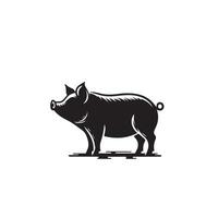 Pig silhouette design on white background. Pig logo, pig illustration vector