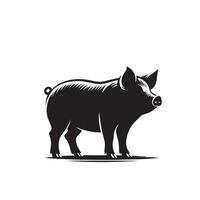 Pig silhouette design on white background. Pig logo, pig illustration vector