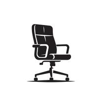 Office chair silhouette. Desk chair logo, chair illustration on white background vector