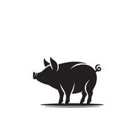 Pig silhouette design on white background. Pig logo, pig illustration vector