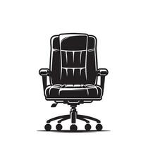 Office chair silhouette. Desk chair logo, chair illustration on white background vector