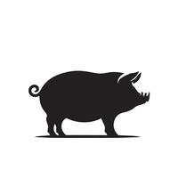 Pig silhouette design on white background. Pig logo, pig illustration vector