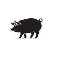 Pig silhouette design on white background. Pig logo, pig illustration vector