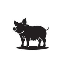 Pig silhouette design on white background. Pig logo, pig illustration vector