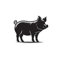 Pig silhouette design on white background. Pig logo, pig illustration vector