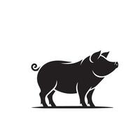 Pig silhouette design on white background. Pig logo, pig illustration vector