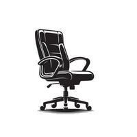 Office chair silhouette. Desk chair logo, chair illustration on white background vector