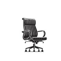 Office chair silhouette. Desk chair logo, chair illustration on white background vector