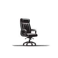 oficina silla silueta. escritorio silla logo, silla ilustración en blanco antecedentes vector