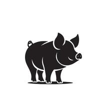 Pig silhouette design on white background. Pig logo, pig illustration vector