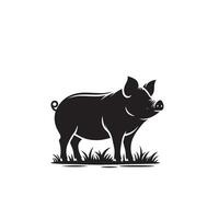 Pig silhouette design on white background. Pig logo, pig illustration vector