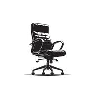 Office chair silhouette. Desk chair logo, chair illustration on white background vector