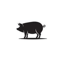 Pig silhouette design on white background. Pig logo, pig illustration vector