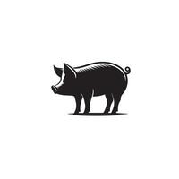 Pig silhouette design on white background. Pig logo, pig illustration vector