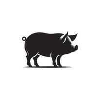 Pig silhouette design on white background. Pig logo, pig illustration vector