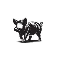 Pig silhouette design on white background. Pig logo, pig illustration vector