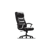 Office chair silhouette. Desk chair logo, chair illustration on white background vector