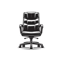 Office chair silhouette. Desk chair logo, chair illustration on white background vector