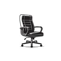 Office chair silhouette. Desk chair logo, chair illustration on white background vector