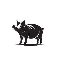 Pig silhouette design on white background. Pig logo, pig illustration vector