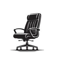 Office chair silhouette. Desk chair logo, chair illustration on white background vector