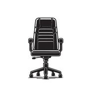 Office chair silhouette. Desk chair logo, chair illustration on white background vector