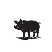 Pig silhouette design on white background. Pig logo, pig illustration vector