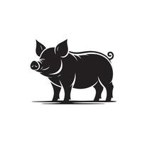 Pig silhouette design on white background. Pig logo, pig illustration vector