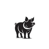 Pig silhouette design on white background. Pig logo, pig illustration vector