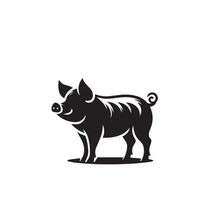 Pig silhouette design on white background. Pig logo, pig illustration vector