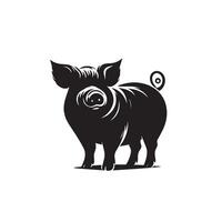 Pig silhouette design on white background. Pig logo, pig illustration vector