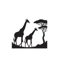 Giraffe silhouette design. Giraffe logo, giraffe illustration. vector