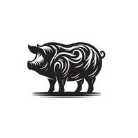 cerdo silueta diseño en blanco antecedentes. cerdo logo, cerdo ilustración vector