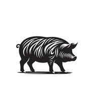 Pig silhouette design on white background. Pig logo, pig illustration vector