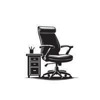 Office chair silhouette. Desk chair logo, chair illustration on white background vector