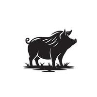 Pig silhouette design on white background. Pig logo, pig illustration vector