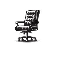 oficina silla silueta. escritorio silla logo, silla ilustración en blanco antecedentes vector