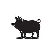 cerdo silueta diseño en blanco antecedentes. cerdo logo, cerdo ilustración vector