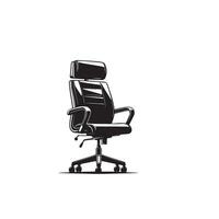 Office chair silhouette. Desk chair logo, chair illustration on white background vector