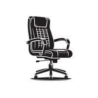 Office chair silhouette. Desk chair logo, chair illustration on white background vector