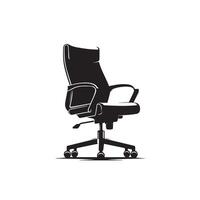 Office chair silhouette. Desk chair logo, chair illustration on white background vector