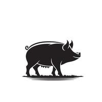 Pig silhouette design on white background. Pig logo, pig illustration vector