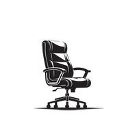 Office chair silhouette. Desk chair logo, chair illustration on white background vector