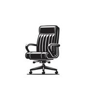 Office chair silhouette. Desk chair logo, chair illustration on white background vector