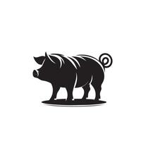 Pig silhouette design on white background. Pig logo, pig illustration vector