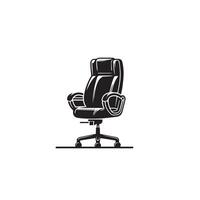 Office chair silhouette. Desk chair logo, chair illustration on white background vector